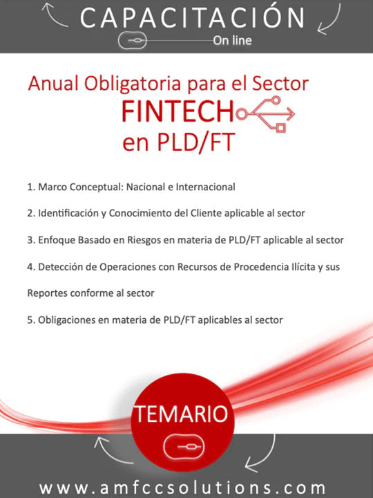Capacitación Anual (Obligatoria) para el sector FINTECH en PLD/FT